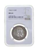 MS64 1962-D Franklin Half Dollar - Graded NGC