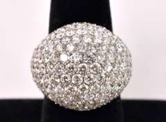 Delightful 5.00 Carat Diamond Dome Ring in 14K White Gold