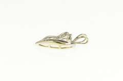 10K White Gold Curvy Heart Love Symbol Classic Romantic Pendant