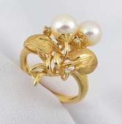 Organic Double Pearl Ring