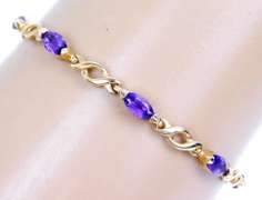 Pretty 10K Gold Amethyst Bracelet