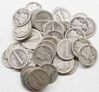 Lot of 50 assorted Old Winged-Head Mercury Dimes