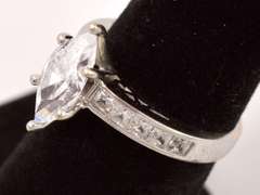 Sparkling CZ Ring in 14K White Gold