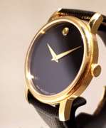Movado Museum classic Black Yellow Gold Plated Stainless Steel  MO.01.1.34.6002 Men's Wristwatch 38 mm