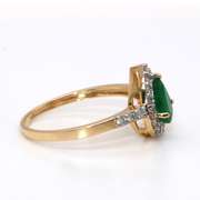 14kt Yellow Gold, Emerald, & Diamond Cocktail Ring