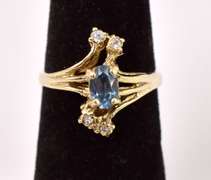Beautiful Blue Gemstone Ring in Yellow Gold