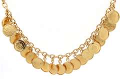 Polished Coin Charm Bracelet in 14kt Yellow Gold