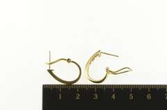14K Yellow Gold 0.35 Ctw Diamond Oval Channel Statement Hoop Earrings