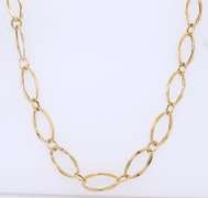 Elegant Yellow Gold Fancy oval Link Chain Necklace