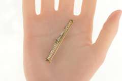 14K Yellow Gold Art Deco Diamond Syn. Sapphire Filigree Pin/Brooch