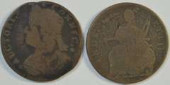 2 1787 Connecticut Colonial Copper coins