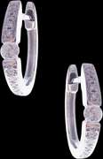 Illustrious Diamond Studded 18k White Gold Horseshoe Earrings