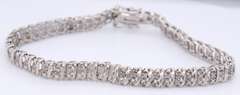 Vintage Sterling Silver Cubic Zirconia Tennis Bracelet