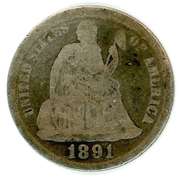 1891 Liberty Seated Dime