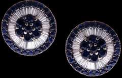 Dashing 18kt White Gold Diamond and Sapphire Studs