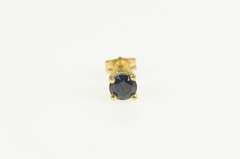14K Yellow Gold Round Classic Sapphire Solitaire Stud Single Earring