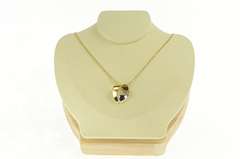 18K Yellow Gold 0.24 Ctw Diamond Two Tone Loop Curvy Pendant