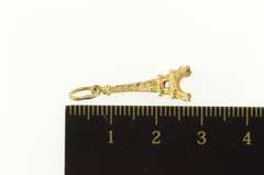 14K Yellow Gold 3D Eiffel Tower Paris France Travel Charm/Pendant