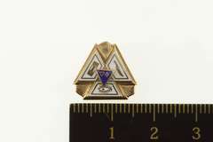 10K Yellow Gold Enamel Phi Delta Fraternity Ornate Lapel Pin/Brooch