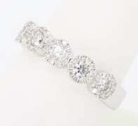 5 Stone Diamond Halo Band