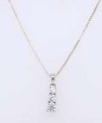 Vintage Sterling Silver Cubic Zirconia Pendant on Chain