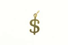 14K Yellow Gold Mini $ Money Dollar Sign Cash Symbol Charm/Pendant