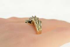 10K Yellow Gold 0.36 Ctw Bypass Diamond Freeform Statement Ring