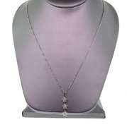 Ladies 14k white gold and diamond necklace and pendant
