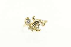 14K Yellow Gold 0.38 Ctw Diamond Ornate Scroll Engagement Ring