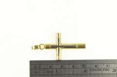 18K Yellow Gold Retro Ornate Cross Christian Faith Symbol Pendant