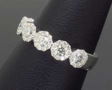 5 Stone Diamond Halo Band