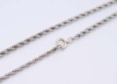Vintage Sterling Silver Signed Rope Chain Necklace