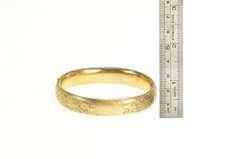 Gold Filled Scroll Engraved Retro Statement Bangle Bracelet