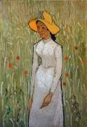 Vincent Van Gogh, Young Girl Standing Against a Background of Wheat