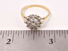 Fabulous Floral Cluster Diamond Ring in 14K Yellow Gold