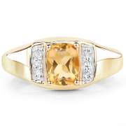 Plated 14KT Yellow Gold 1.30ct Citrine and White Topaz Ring