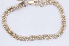 Vintage Sterling Silver Bracelet with Heart Shaped Locket Charm