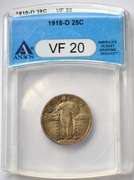 1918-D Standing Liberty Quarter ANACS VF20