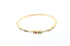 Exotic Polychromatic Enamel 22k Gold Bangle Bracelet