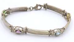 Group Lot of 2 Vintage Sterling Silver Bracelets and Necklace