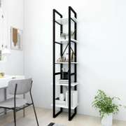 5-Tier Book Cabinet White 15.7x11.8x69.9inch Chipboard