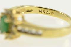 14K Yellow Gold 0.53 Ctw Natural Emerald Diamond Engagement Ring