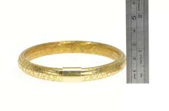 14K Yellow Gold 10.2mm Wide Woven Two Tone Mesh Bangle Bracelet