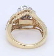 Elegant Yellow Gold Diamond Cluster Engagement Ring