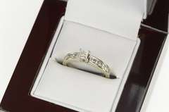14K White Gold 1.19 Ctw Princess Cut Diamond Engagement Ring