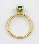 Classy Emerald & Diamond Ring in 14K YG
