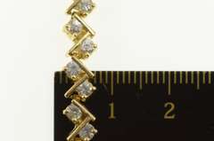 14K Yellow Gold Zig Zag White Sapphire Statement Tennis Bracelet