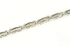 14K White Gold 1.25 Ctw Baguette Diamond Classic Tennis Bracelet