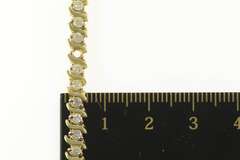 14K Yellow Gold 1.50 Ctw Diamond Wavy Link Classic Tennis Bracelet