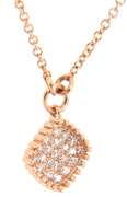 New Gabriel & Co Rose Gold Pave Diamond Beaded Pendant on Chain